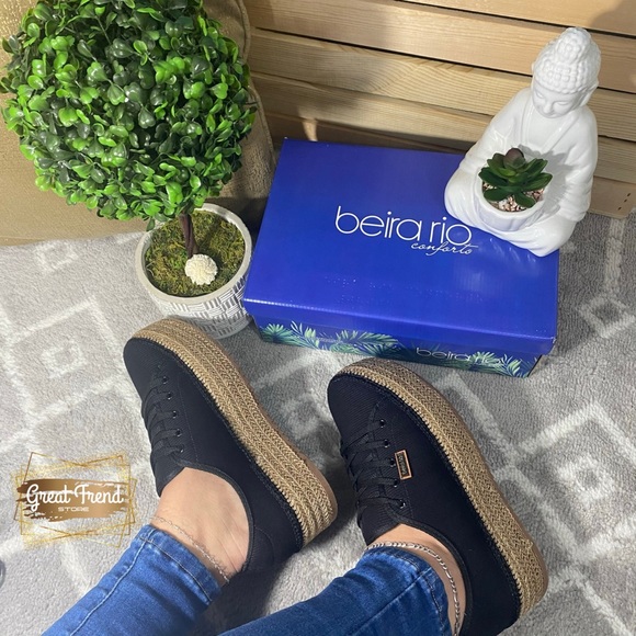 Casual Sneaker Espadrille Wedge Blk Tecido… - Picture 3 of 7